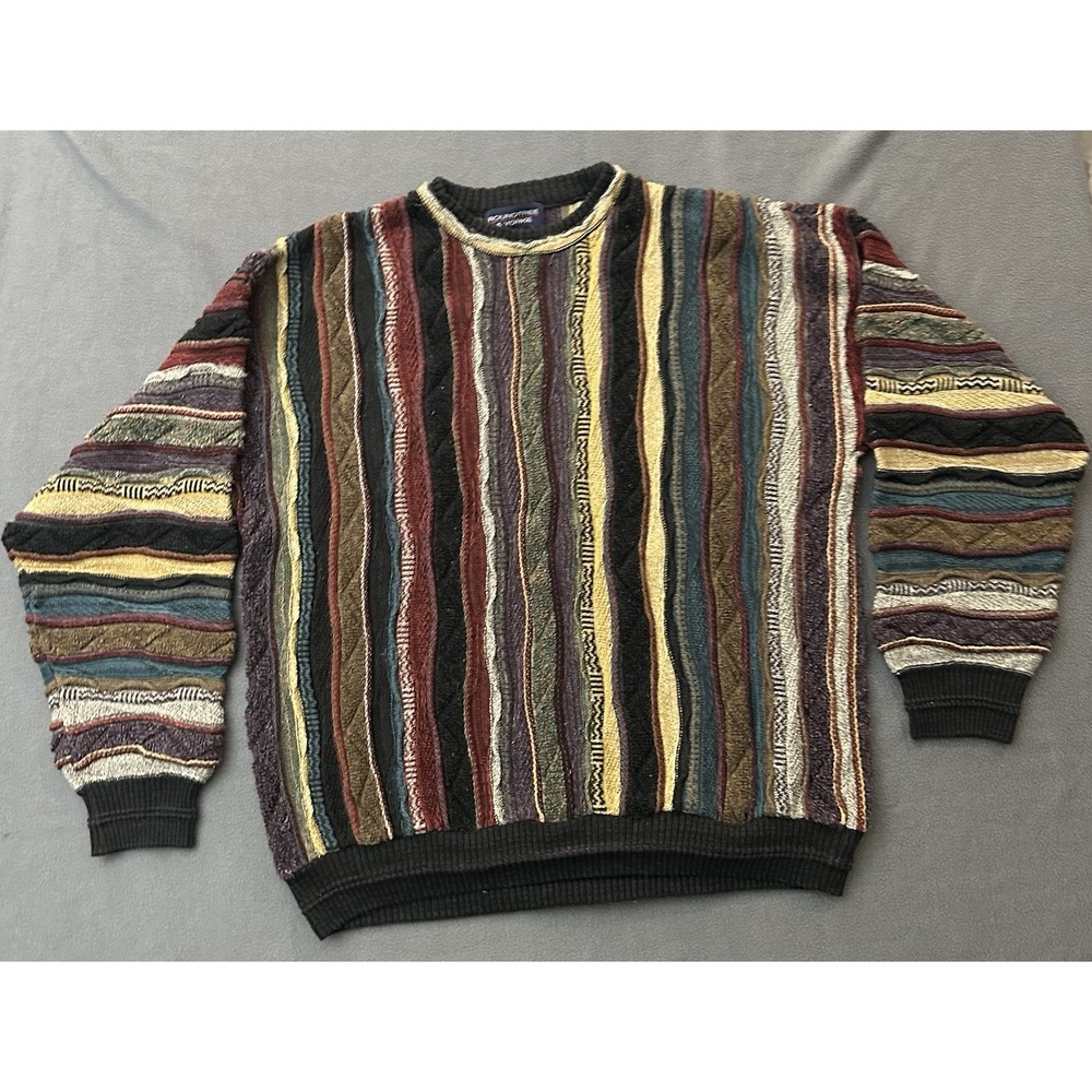 Vintage Roundtree And Yorke Coogi Style 3D Knit Textured Sweater Size XL - Picture 1 of 6